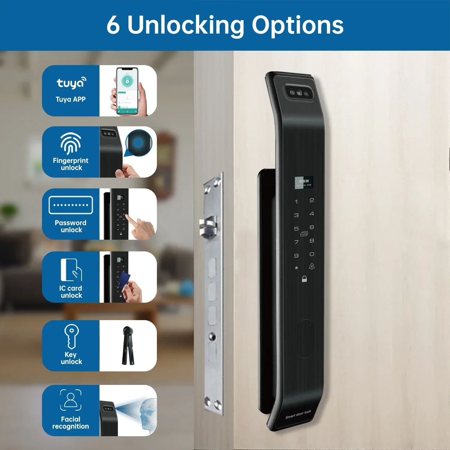 005Trudian Tuya Wi-Fi биометрический умный замок 3D распознавание лиц и отпечатков пальцев