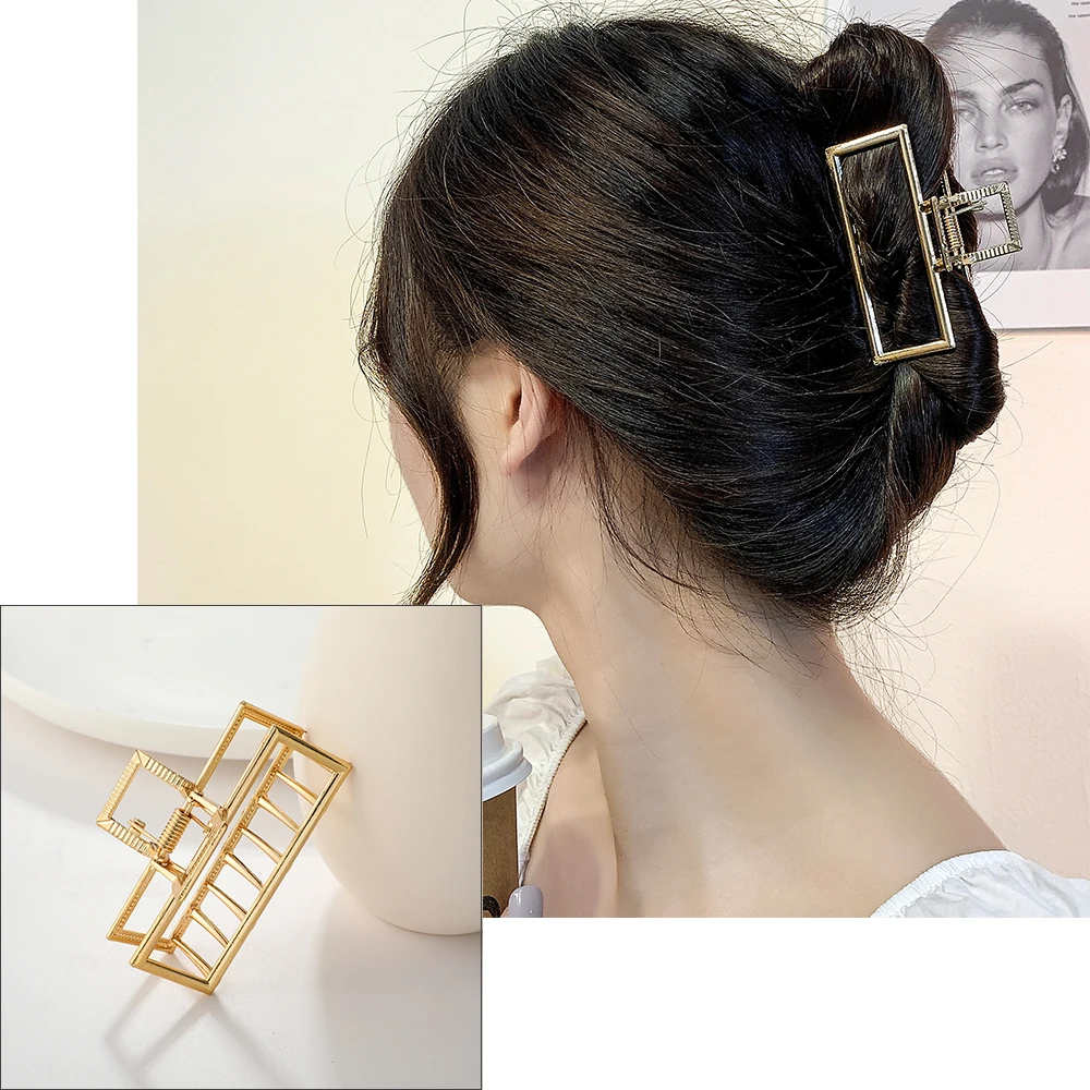 Модные элегантные полые геометрические аксессуары для волос женщин