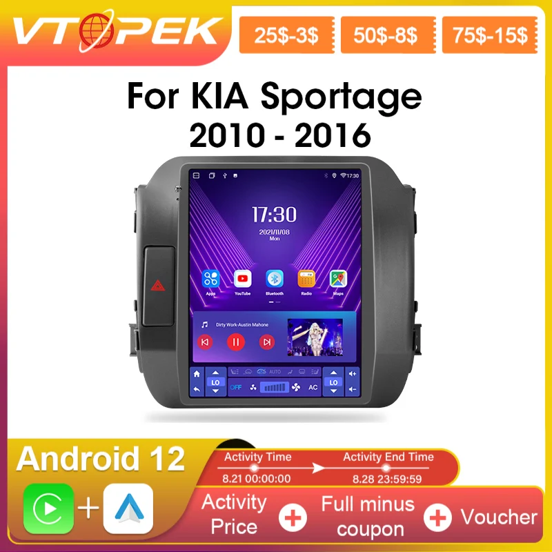 Multimidia Video Player Navigation Gps For Kia Sportage 3 Sl 2010-2016 For Tesla Style
