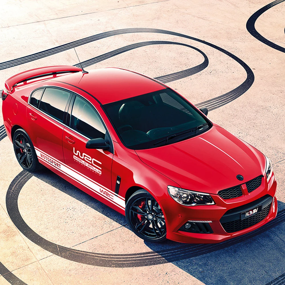 

4pcs/lot Race Long Stripe Car Stickers Auto Side Body Sports Vinyl Wrap WRC Decal Automobiles Car Accessories