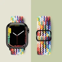 woven strap for apple watch s7 se s3 adjustable nylon fabric replacement bracelet 26 colors comfortable band