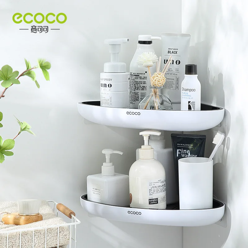 Настенная угловая полка ecoco настенная треугольная кухонная без отверстий для
