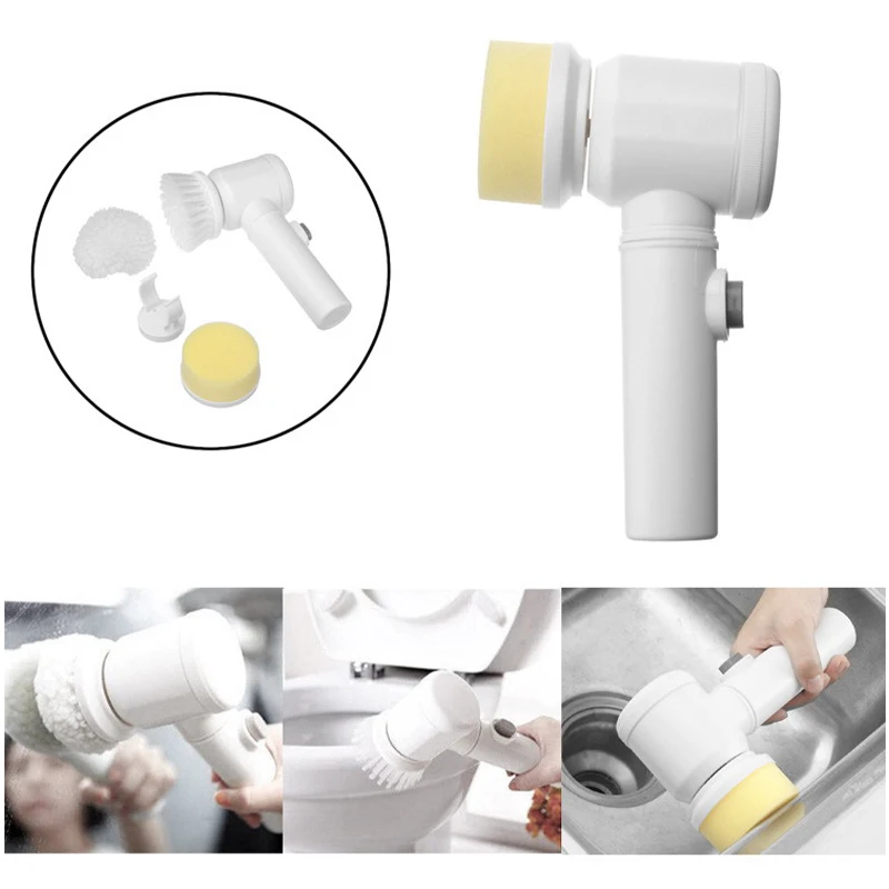 

5-in-1 Handheld Bathtub Brush Kitchen Bathroom Sink Cleaning Tool Toilet Tub Cleaning Electric Brush Toilet Brush Cleaning Tools