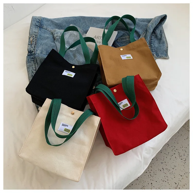 

Women Simple Canvas Tote Bag Femals Cotton Cloth Mini Shopper Bag Causal Eco Friendly Shopping Bags for Women Bolso Mujer 2022