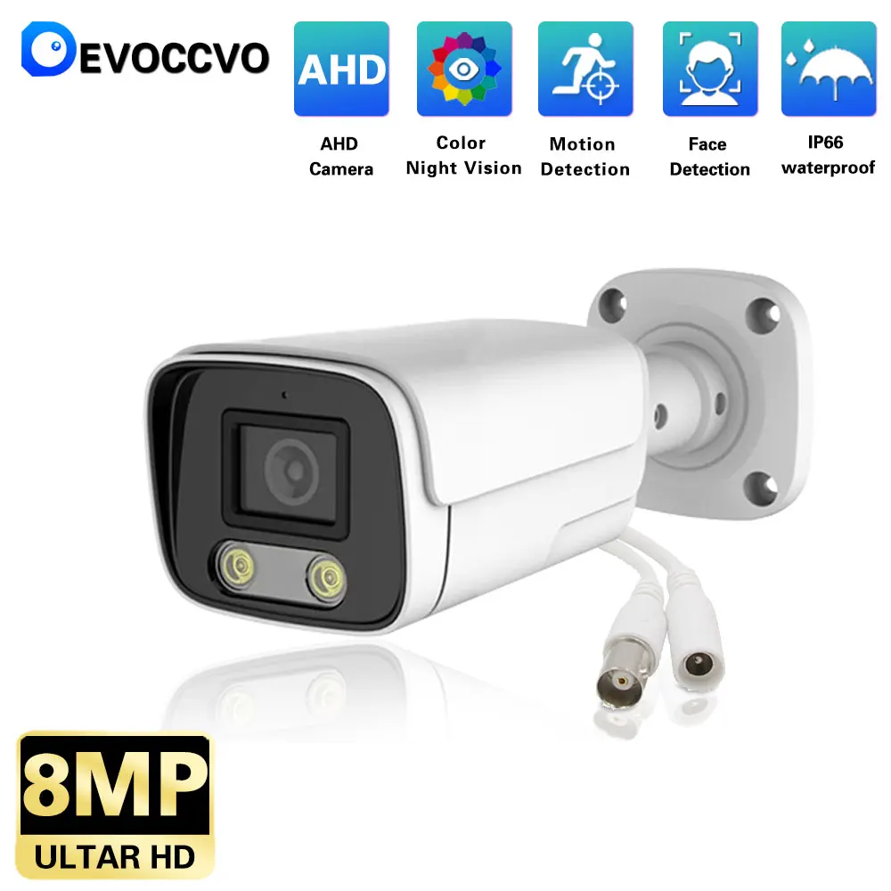 

Devoccvo Full Color Night Vision Security Camera 8MP IP66 Outdoor AHD CCTV Video Surveillance Camera HD 4K Bullet AI Camera