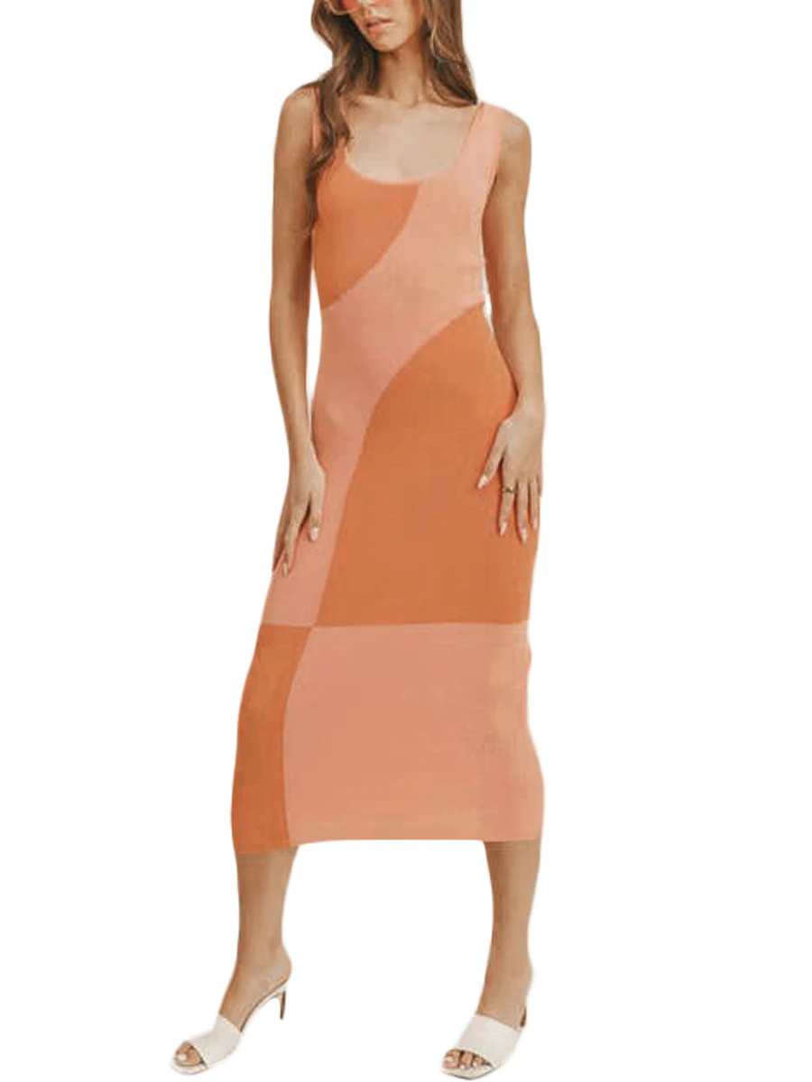 

Summer Beach Streetwear Sleeveless Striped with Crocheting Cut-Outs - Sexy Knitted Bodycon for Women