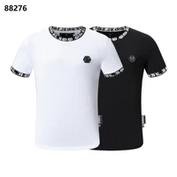 high quality brand philipp plain summer white mens luxury t shirt socks pp solid color cotton business casual clothing tops