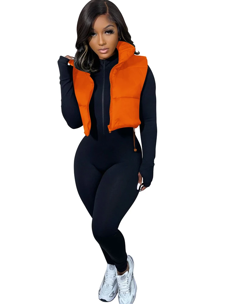 Casual Fashion Stand Collar Sleeveless Loose Vest Coat Simple Zipper Up Padded Jackets 2023 Autumn Winter Woman Warm Waistcoats