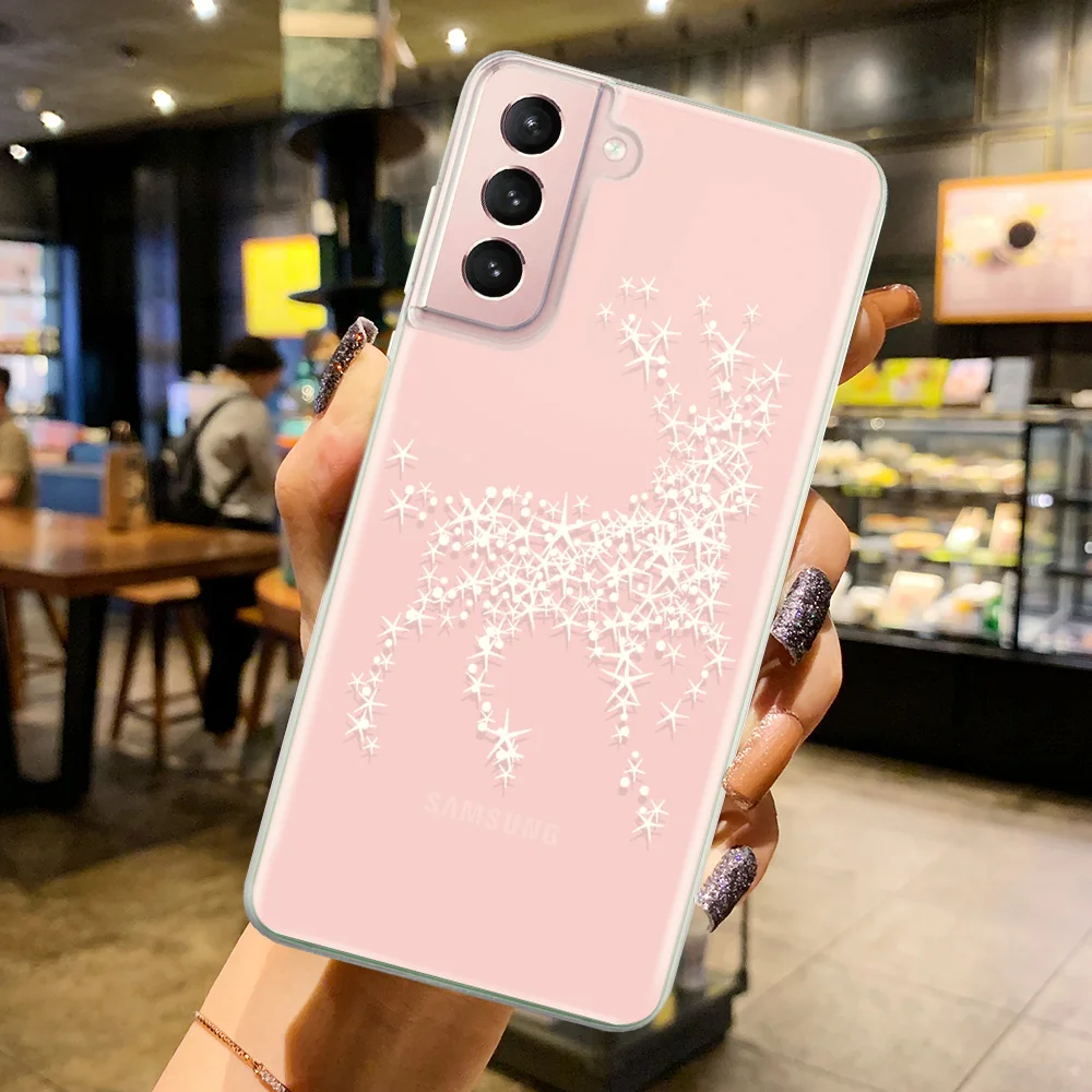 

Christmas Elk Case for Samsung Galaxy Note 20 10Plus S21FE S10 Lite S10e S22 S20 S9 S8 S10 S21 Plus Ultra Transparent Fundas