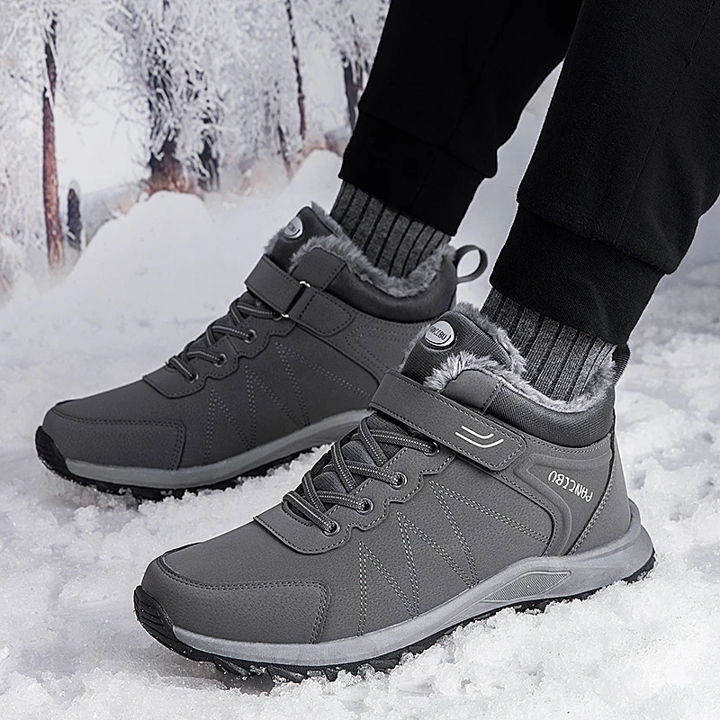 

Men Women Casual Sneakers Winter Snow Boots Man Warm Shoes Thick Plush Outdoor Waterproof Slip-resistant Boots Men Cotton Shoes