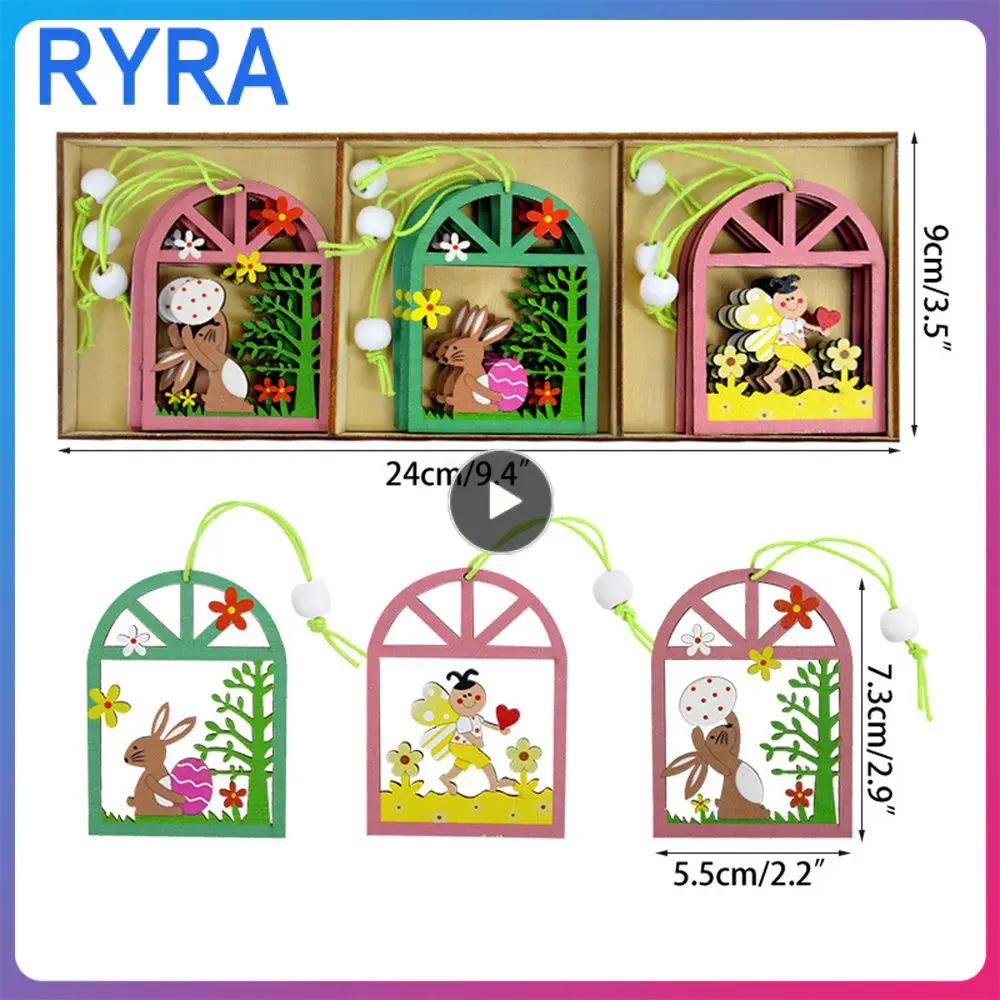 

Spring Easter Decoration For Home Wooden High Quality Happy Easter Chick Ornaments Hanging Party Happy Easter Decor Exquisite