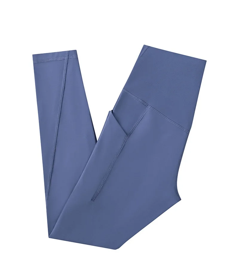 Women Sports Pants Tights High Waist Yoga Leggings Peach Side Pocket Gym Fintess Workout Trousers Comprehensive Training Jogging