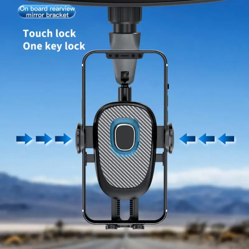 

Портативный держатель для телефона, простой зажим, универсальный удобный зажим для автомобильного зеркала заднего вида, прочный на 360 °