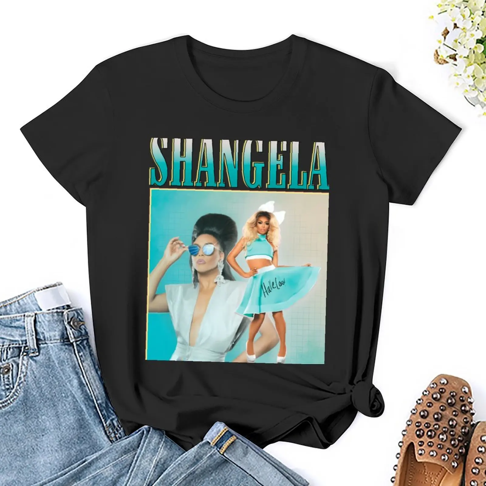 Shangela винтажная Ретро футболка с принтом животных для аниме одежда облегающие