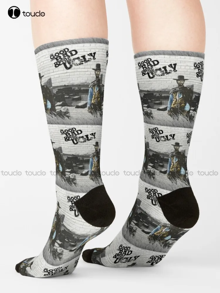 

The Good The Bad And The Ugly - Clint Eastwood Wall Effect Art Socks Fun Socks Comfortable Best Girls Sports Christmas Gift Gift