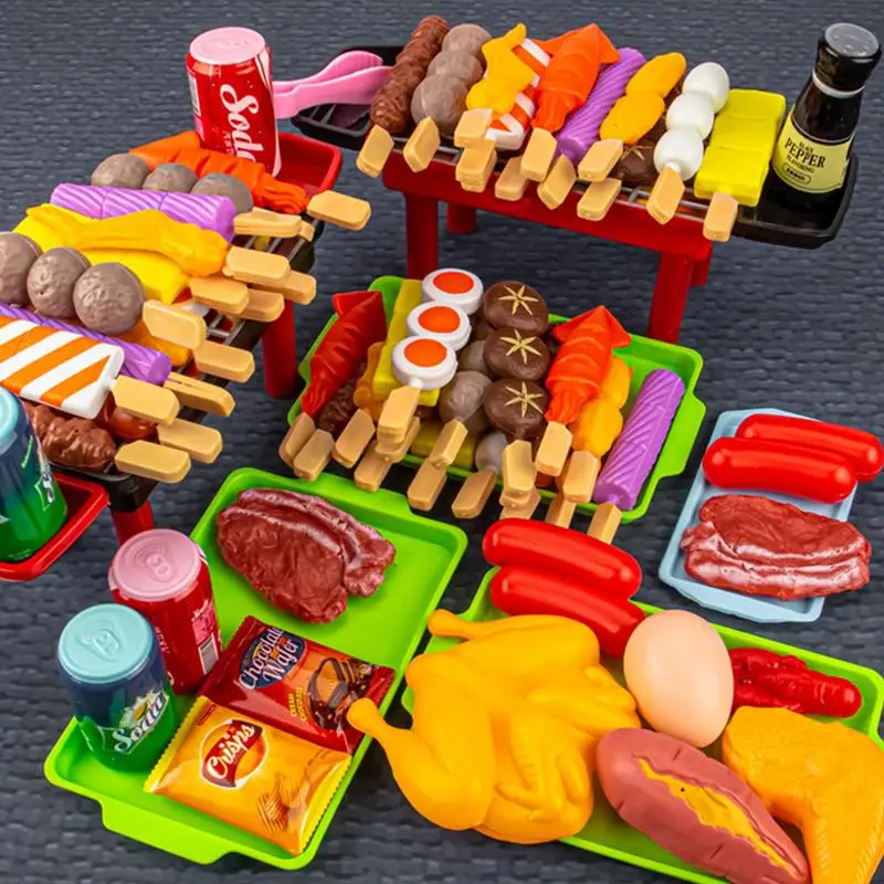 

Play Grill Barbecue Food Playset Realistic Kitchen Toy For Educational Pretend And Role Play Fun Gift For Boys Girls Kids