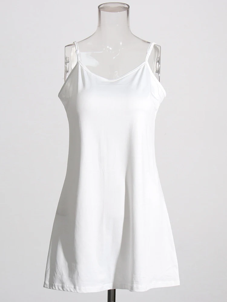 

CHICEVER Solid Dresses For Women Stand Collar Half Sleeve High Waist Folds Patchwork Ruffles Embroidery Casual Dress Female New