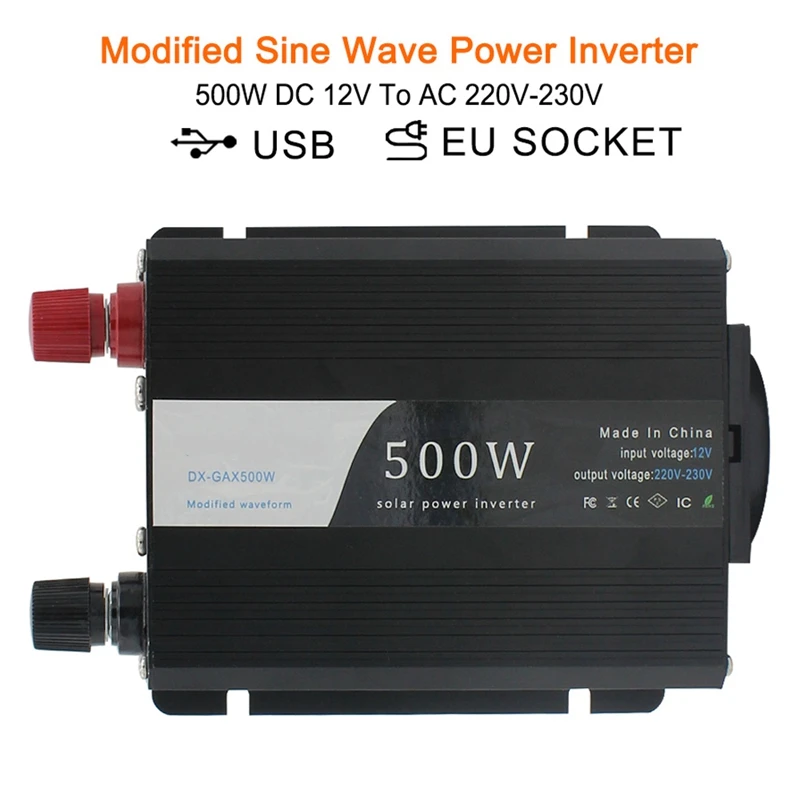 Автомобильный Инвертор 500 Вт преобразователь напряжения постоянного тока 12 В в