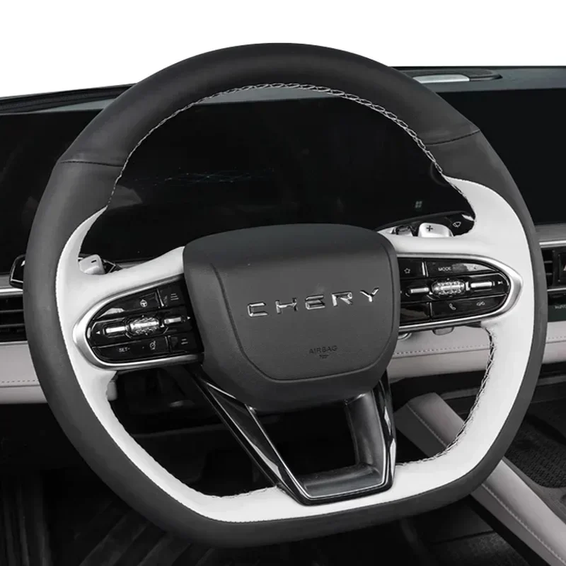 Натуральная кожа для Chery Arrizo 5x 3x Tiggo 7 Plus Tiggo 8 Pro, защита ручного шитья, чехол на руль автомобиля, автомобильные аксессуары