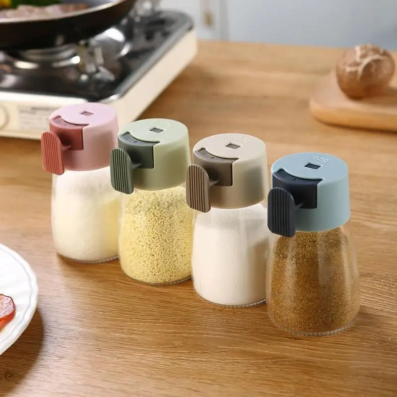 Salt Control Bottle Combination Suit Household Seasoning Jar Measurable Salt Pepper Spice Control Shaker Home Kitchen Gadgets
