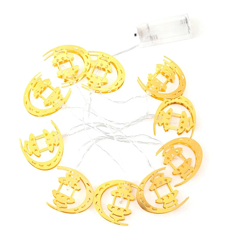 

Muslim Ramadan Style Light String Decor Wrought Iron Eid String Lights LED Lamps-ABUX