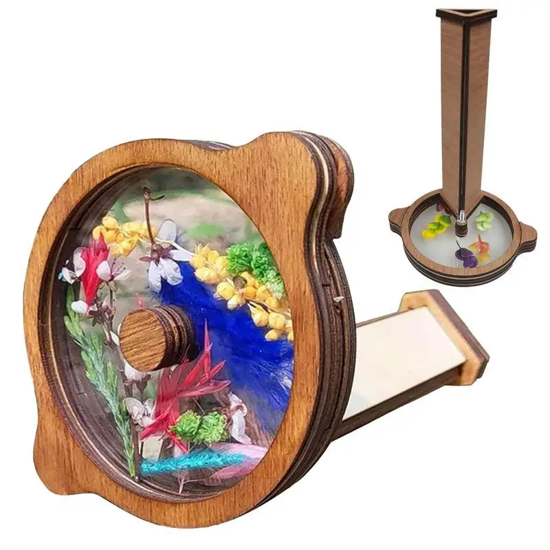 

Детский Деревянный волшебный вращающийся калейдоскоп для наполнения, калейдоскоп, натуральный набор «сделай сам» для подарка на день рождения, Рождество