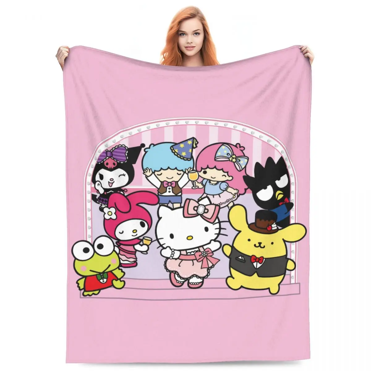 Одеяло Hello Kitty и Friends декоративное Фланелевое постельное белье пледы на диван стул