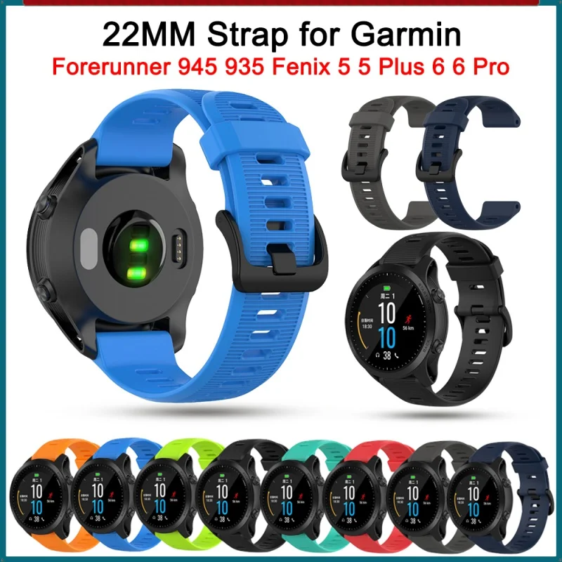 

22MM Smart Watch Band For Garmin Forerunner 935 945 Strap Soft Silicone Bracelet For Garmin Fenix5 5Plus Fenix6 6Pro Wristband