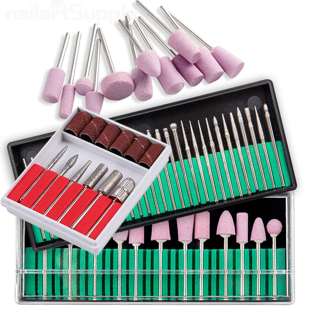 30Pcs/Set Stainless Steel Nail Art Electric File Drill Bits Grinding Polishing Wheel Grinding Head,Nail Machines Tool Accessorie