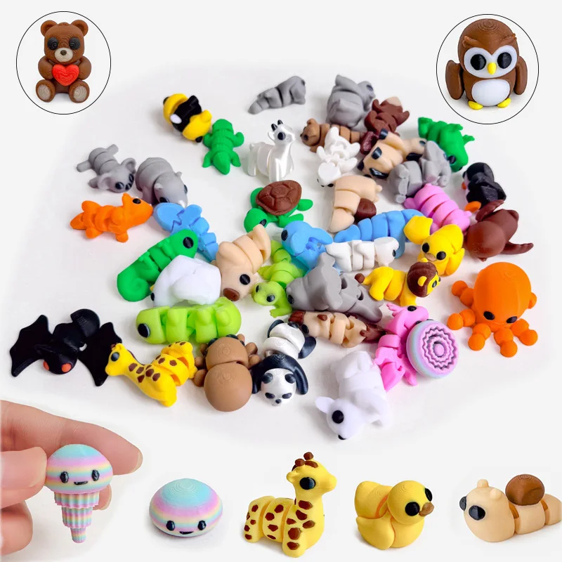 

Миниатюрные 3D-печатные фигурки животных