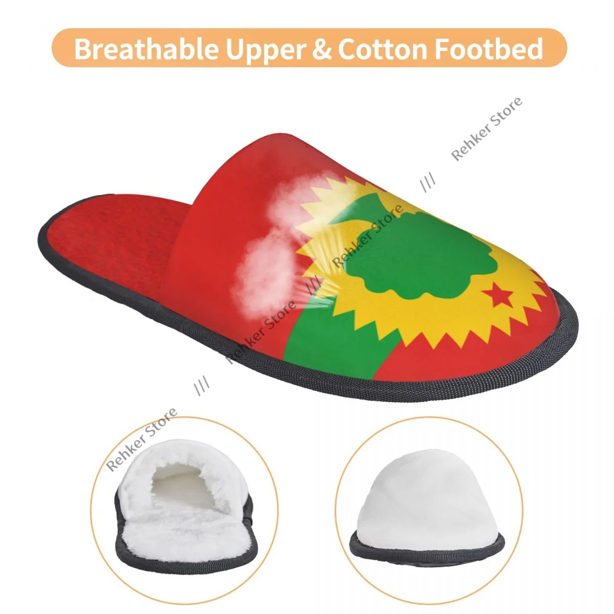 Мягкие плюшевые тапочки Oromo хлопок флаг освобождения передняя обувь