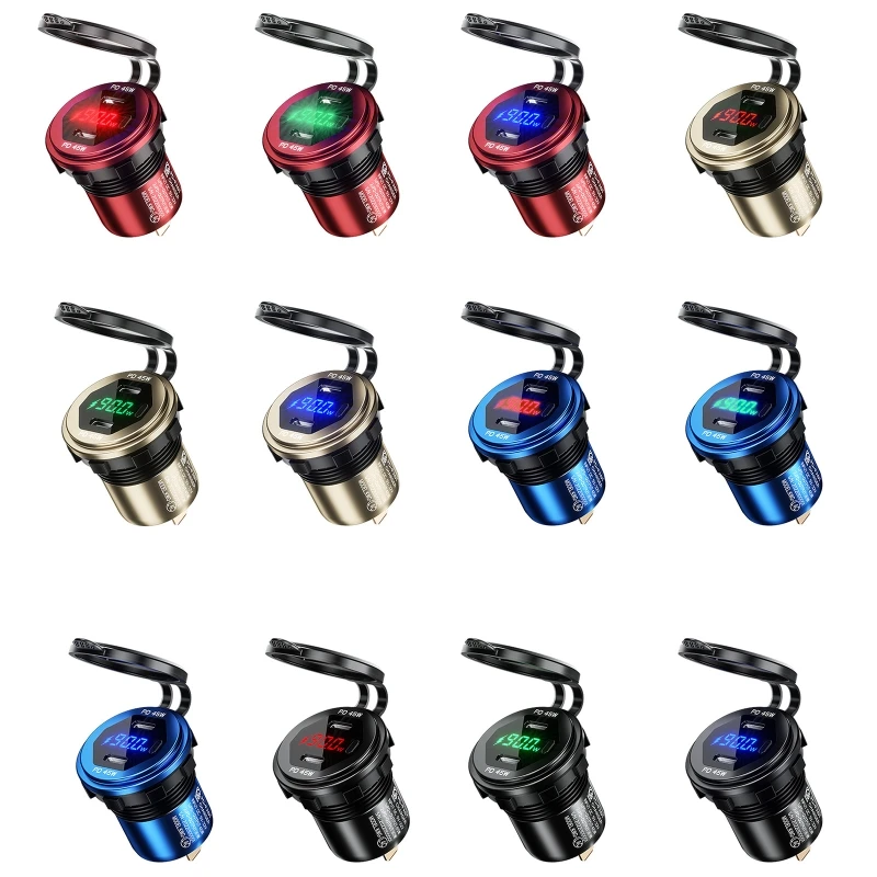 

Alloy 45W Dual USB C Fast Car Charger Type C Car Adapter for Motorcycle Truck J60A