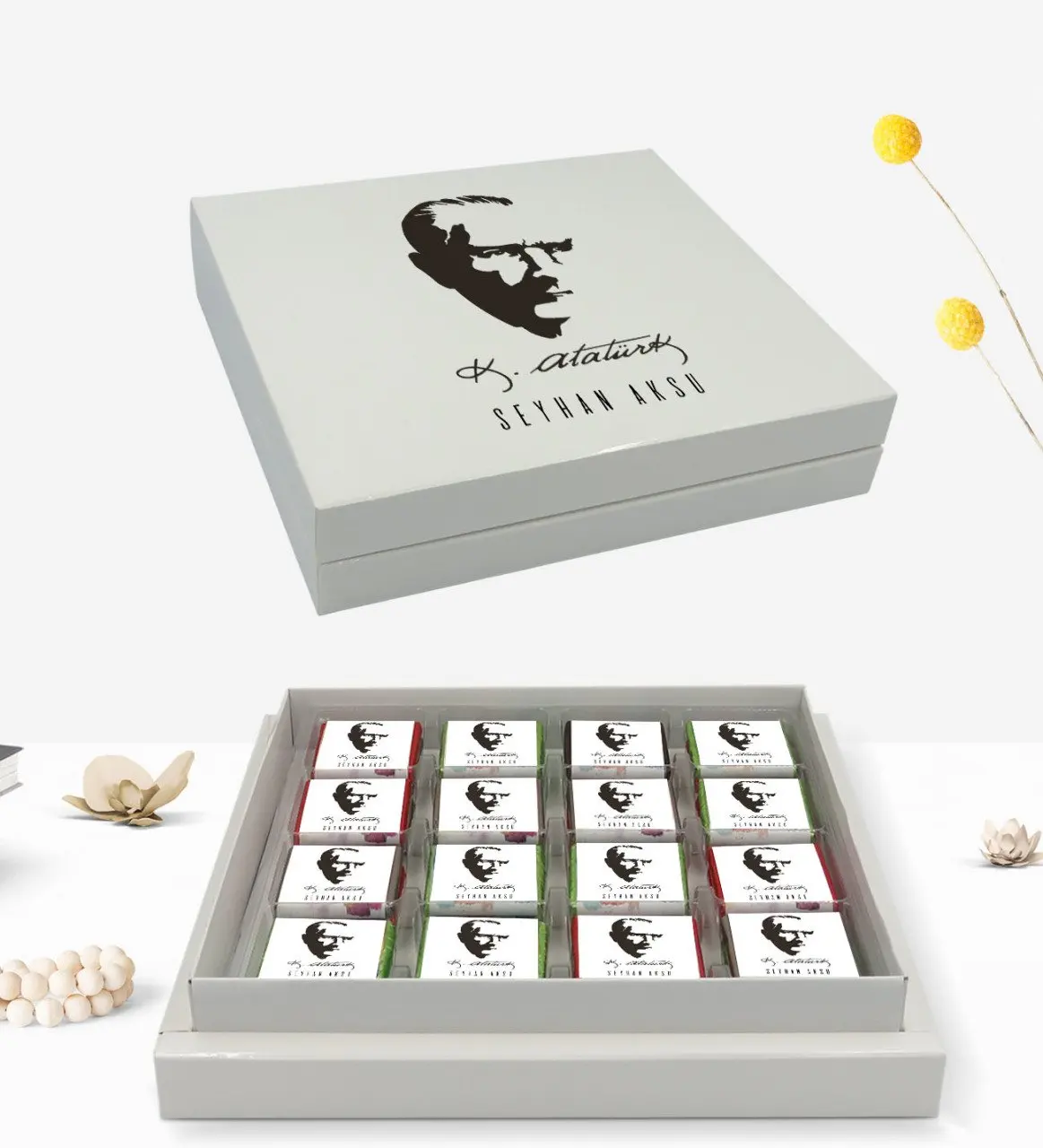 

Personalized Special Box Atatürk Temalı 16'lı If You Would Chocolate Gift Seti-23