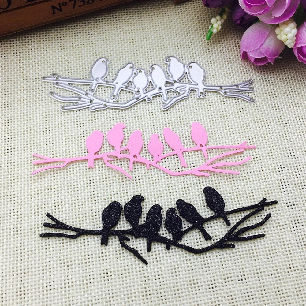 

DIY Birds on Branch Metal Cutting Dies Stencil Scrapbooking Paper Album Stamp Stamps and Dies