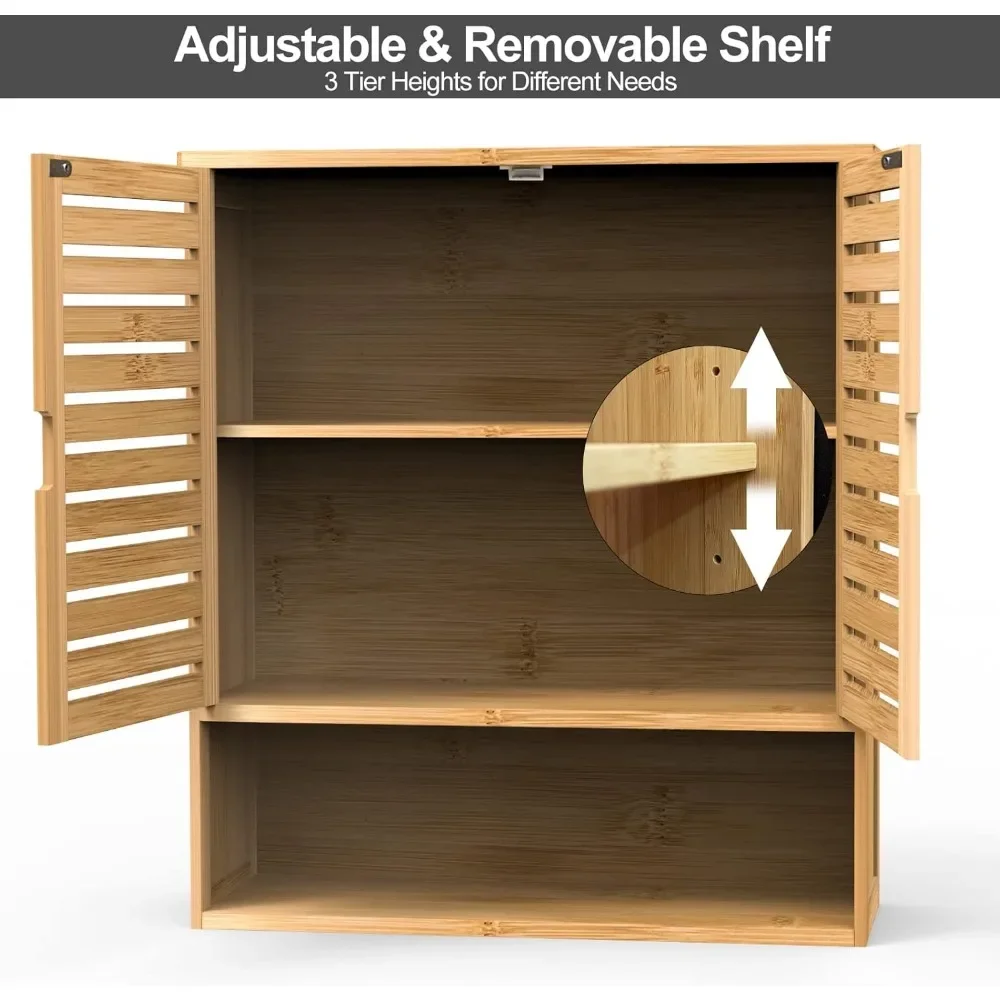 Шкаф для хранения стен из бамбука полка с 3 уровнями