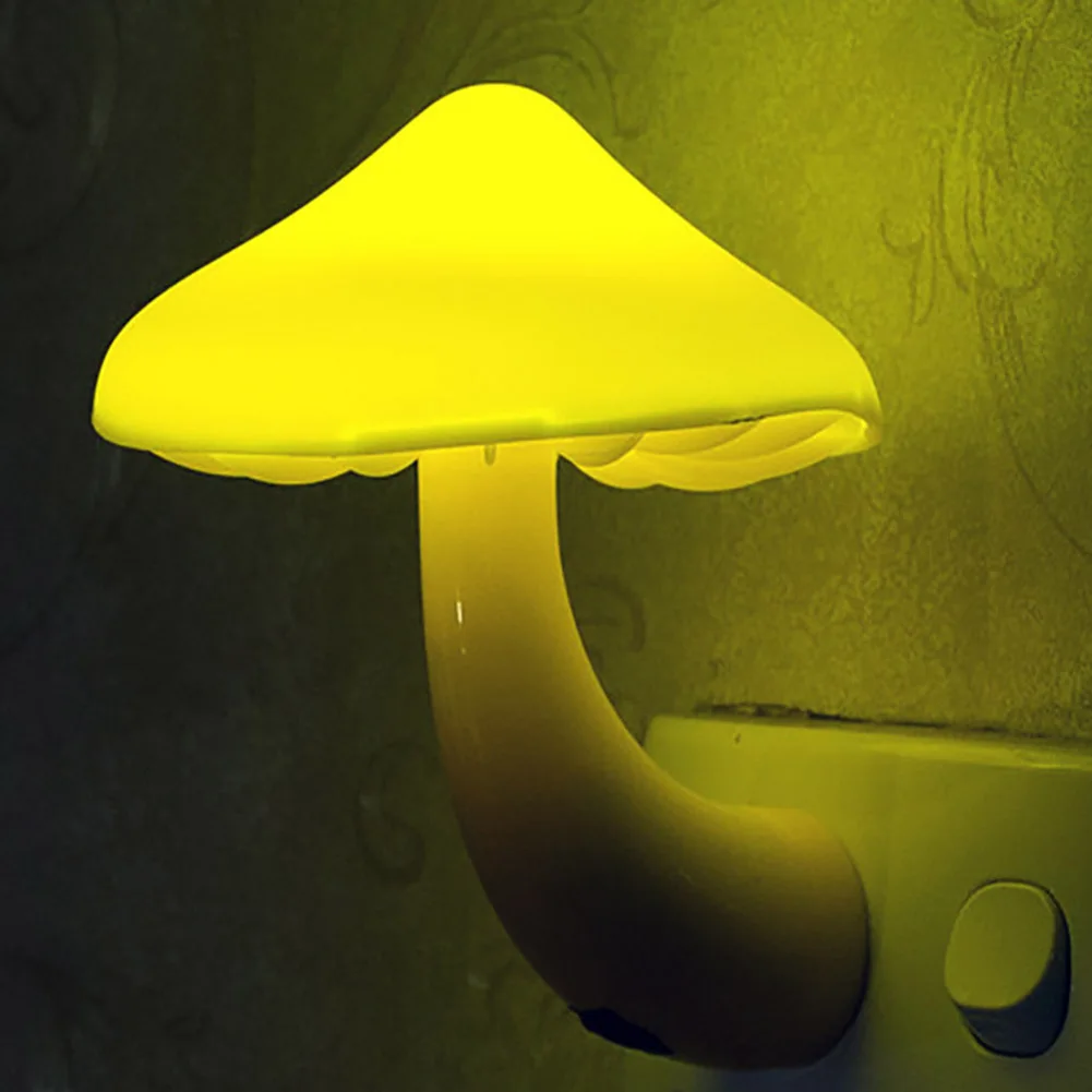 

Mushroom Wall Lamp LED Night Light US/EU Plug Light Control Induction Energy Saving Environmental Protection Bedroom Lamp Dec