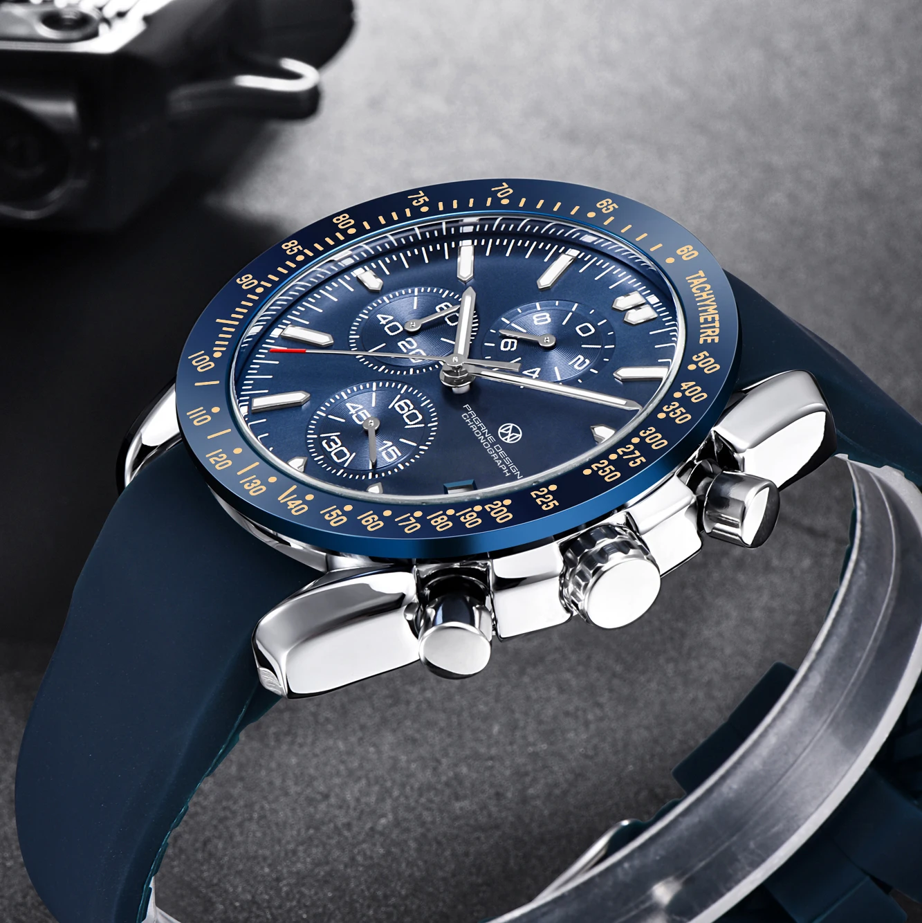 2023 Europe and the United States fashion explosive fashion business men's quartz watch sapphire steel timing cross-country spor