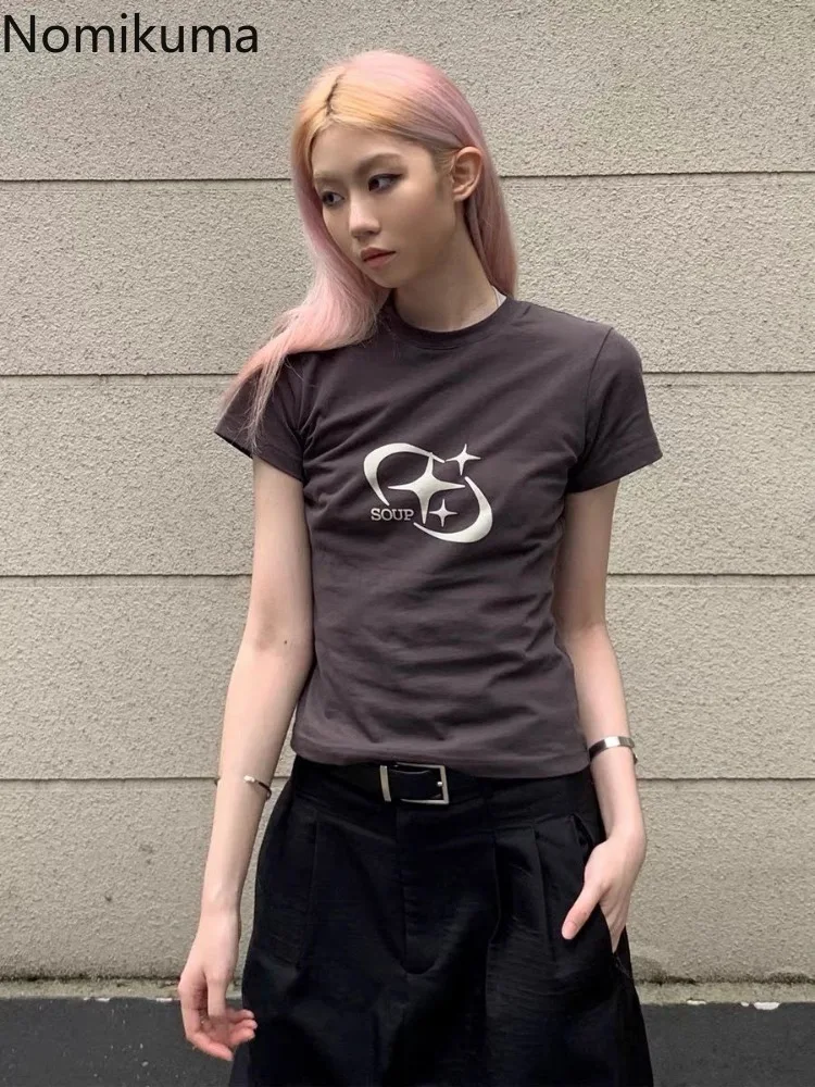 Футболка женская с коротким рукавом и принтом в стиле ретро