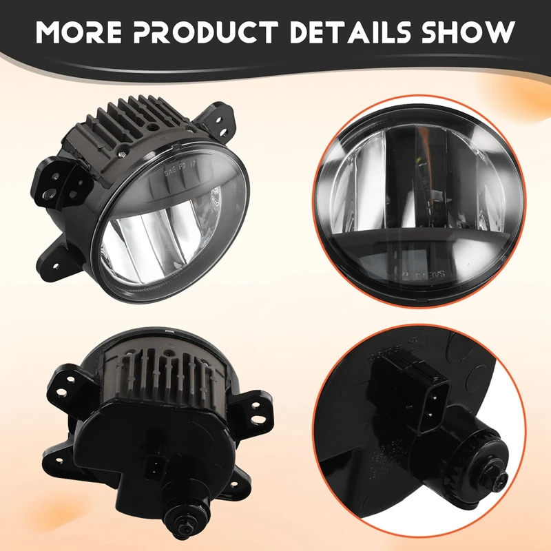 Передний бампер автомобиля противотуманные фары в сборе для Jeep Wrangler JL 2018-2024