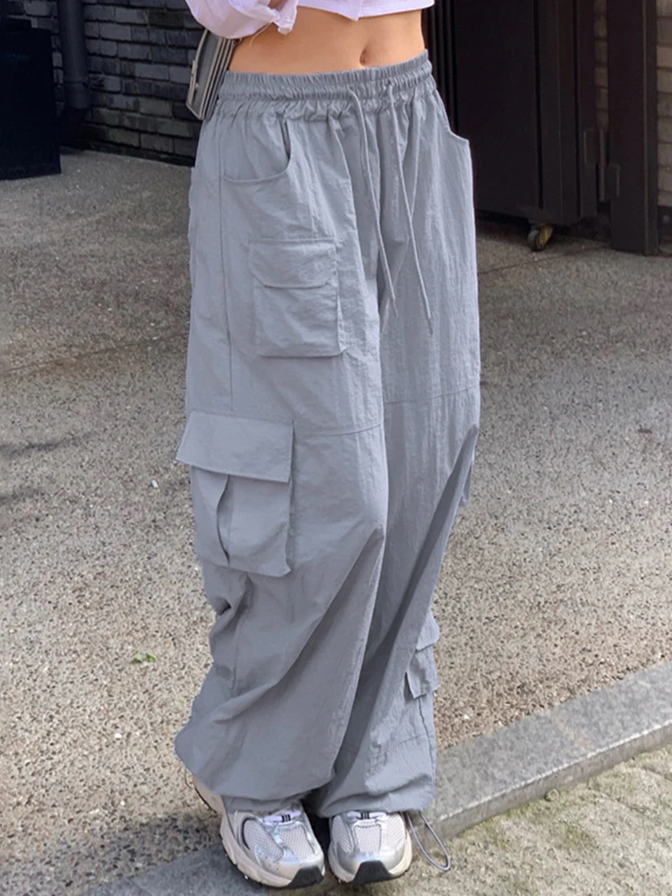 

Women Y2K Harajuku Cargo Pants 2023 Summer Casual Baggy Wide Leg Sweatpants Streetwear Low Rise Trousers Korean Vintage
