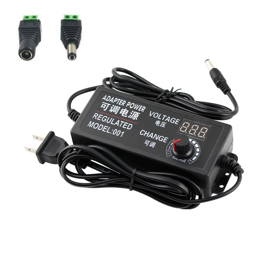 

AC DC Adjustable Power Adapter AC 220V 110V TO DC Source 3V-24V 3V-12V 9V-24V 3A 5A SMPS Power Supply With Female Male Connector