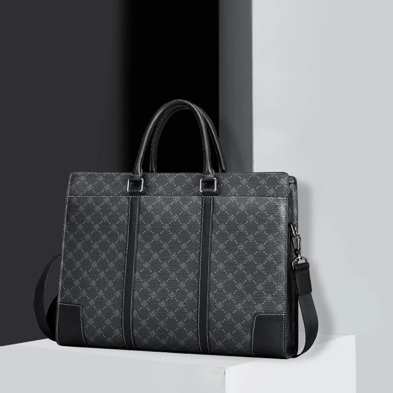 genuine  luxury New  men's simple fashion briefcase large capacity handbag business casual bag Single Shoulder Messenger Bag