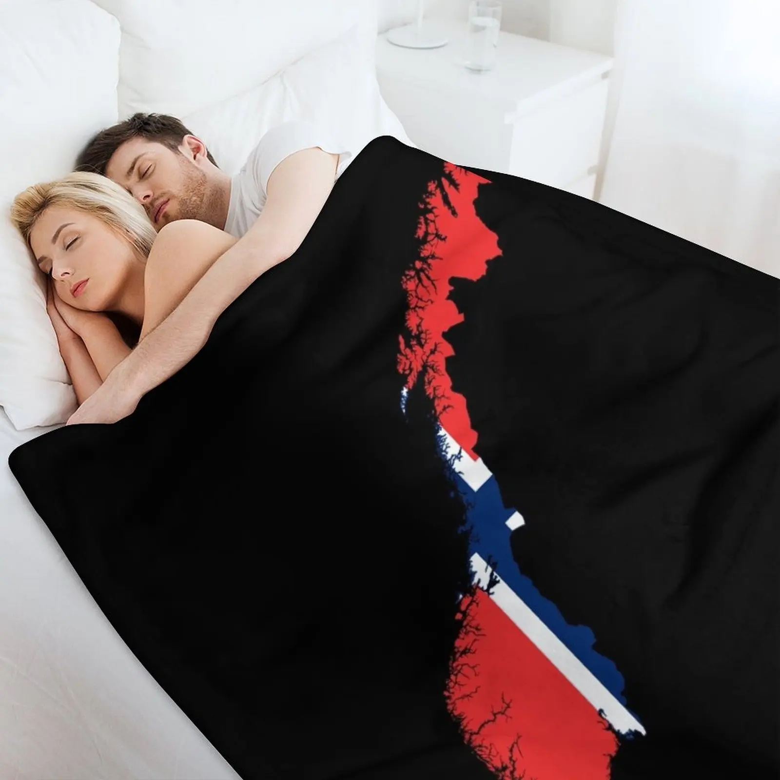 Плед-одеяло для Хэллоуина с картой флага Норвегии одеяла диванов летнее