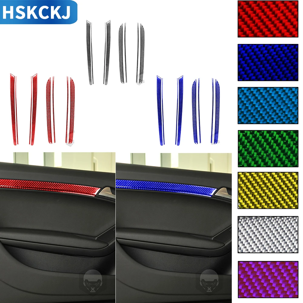 

Наклейки из углеродного волокна для Audi A5 Hard Top 2008 +, разные цвета, дверные панели, декоративная полоса, Стайлинг, аксессуары для салона автомо...