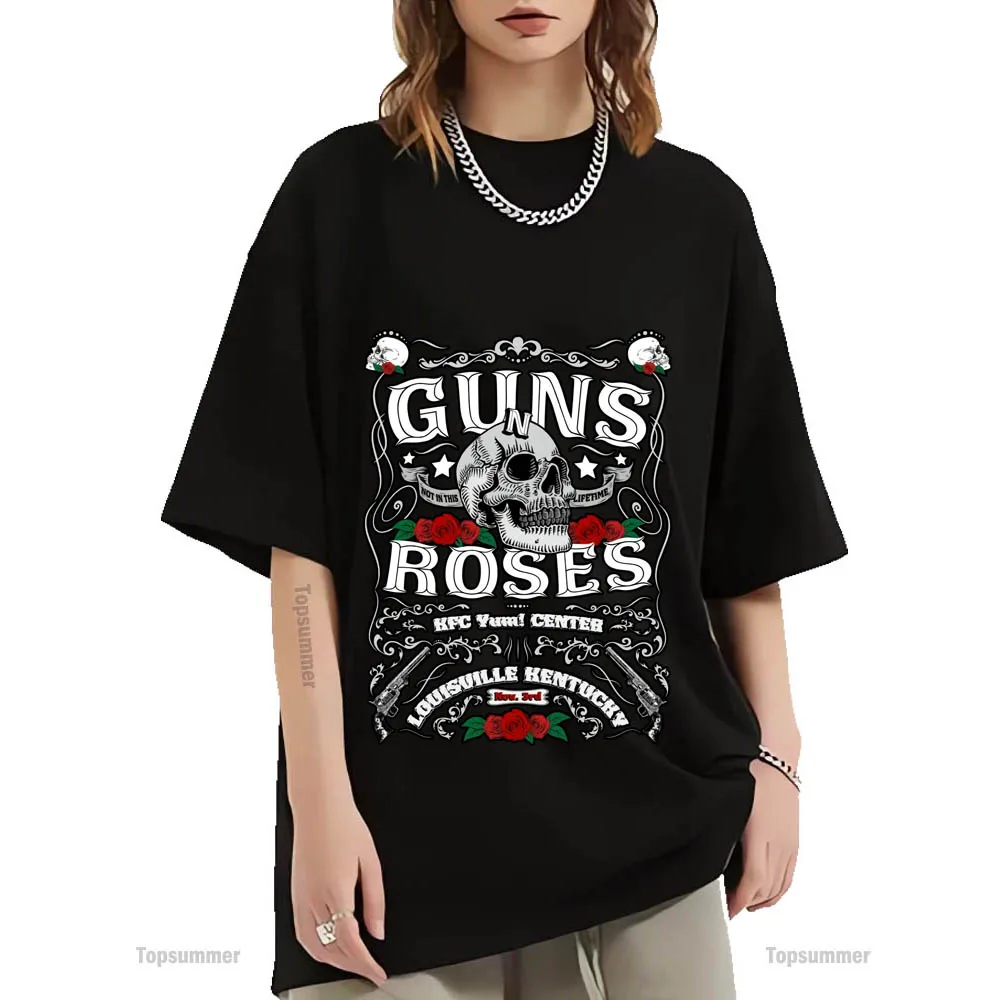 

Винтажная Футболка с принтом Guns N Roses Tour Louisville Kentucky Мужская Уличная одежда эмо черная футболка женская поп Harajuku футболки с графическим принт...