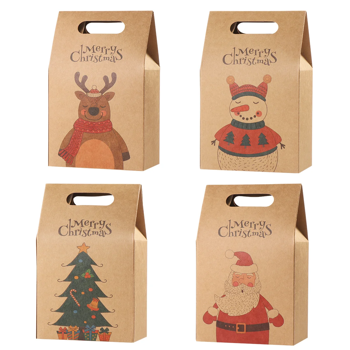 

Hemoton 16 шт. рождественские пакеты для подарков, рождественские подарочные пакеты для печенья, конфеты из крафт-бумаги, пакеты для подарков