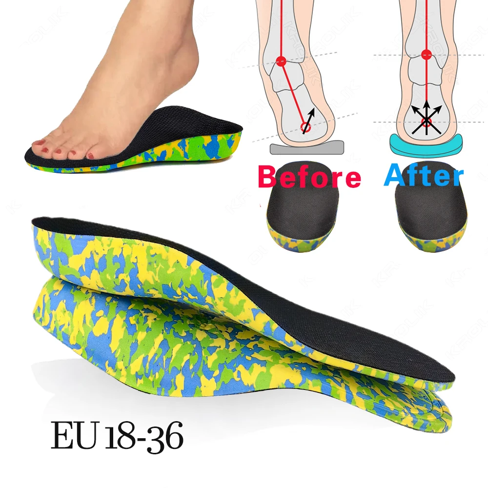 Kid and Adult Orthotics Insoles Leg Health  Correction Care Flat Foot Arch Orthopedic Children Insole Support Sport Shoes Pads