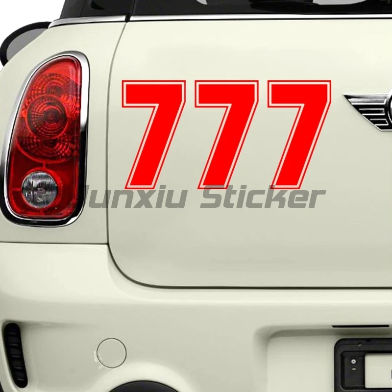 

Creativity Number 777 Modeling Personality Car Stickers PVC Hot Selling Auto Motorcycle Sunscreen Waterproof Decal Decor
