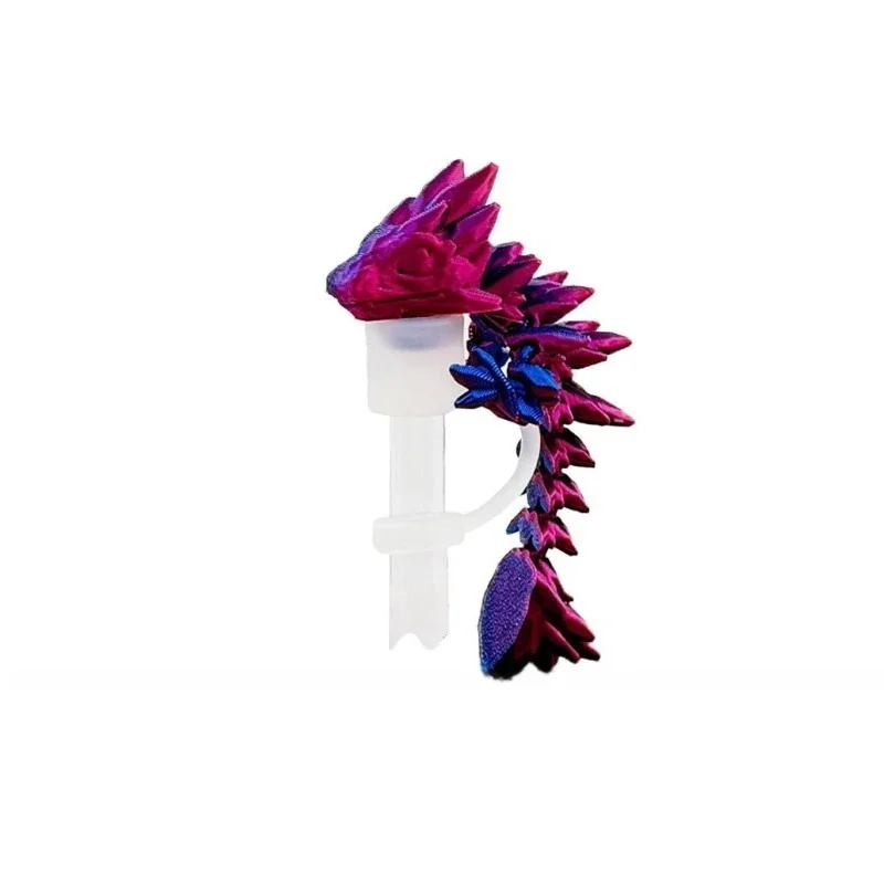 

Соломенный колпачок с 3D принтом Mini Dragon, силиконовый топпер из соломы, совместимый с аксессуарами для бытовых чашек Stanley 30 и 40 унций