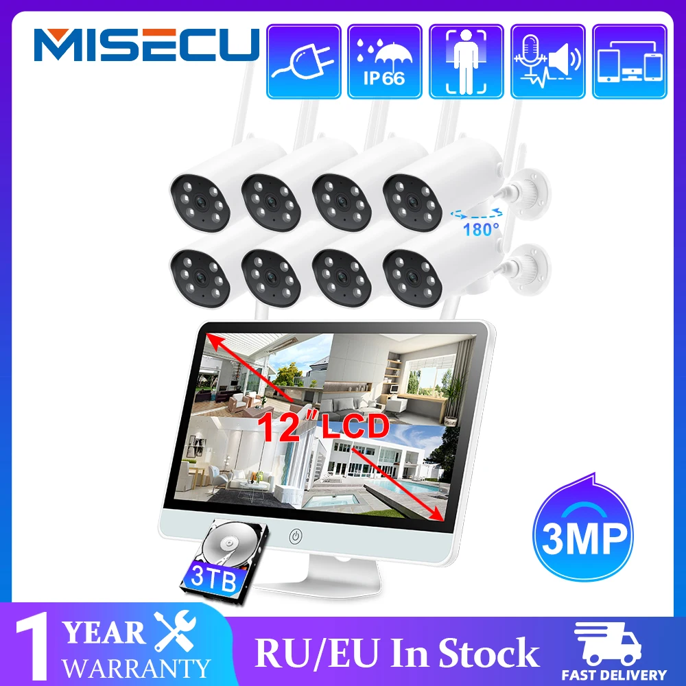 Купить MISECU 3MP HD Wifi панорамирование и наклон камера 12-дюйм беспроводной монитор NVR CCTV камера система безопасности аудио водонепроницаемое приложени... Купить MISECU 3MP HD Wifi панорамирование и наклон камера 12-дюйм беспроводной монитор NVR CCTV камера система безопасности аудио водонепроницаемое приложени...